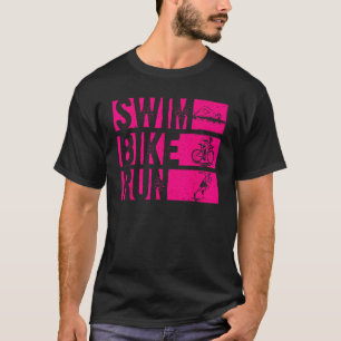 Funny Triathlon Swim Bike Lauf Männer Frauen Risto T-Shirt
