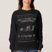 Funny Triathlon Ugly Christmas Sweater für Triathl Sweatshirt (Vorderseite)