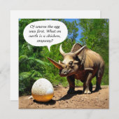 Funny Triceratops Egg Hühnerjoke Spaß Dinosaur Mitteilungskarte (Vorne/Hinten)