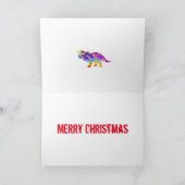 Funny Triceratops Festive Dinosaur Naughty Slogan Karte (Innenseite)