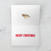 Funny Triceratops Weihnachts Dinosaurier Slogan Karte (Innenseite)