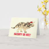Funny Triceratops Weihnachts Dinosaurier Slogan Karte (Gelbe Blume)