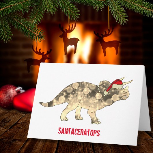 Funny Triceratops Weihnachts Dinosaurier Slogan Karte