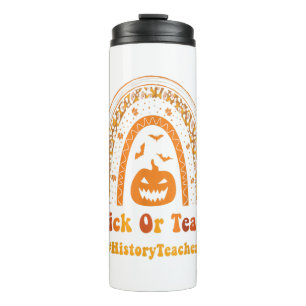 Funny Trick oder Teach Rainbow Halloween History T Thermosbecher