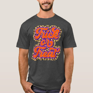Funny Trick oder Treat Leopard glücklich Halloween T-Shirt
