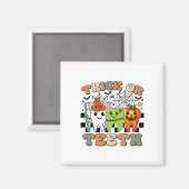 Funny Trick oder Zähne Halloween Zahnarzt oder Magnet (Vorderseite/Rückseite)