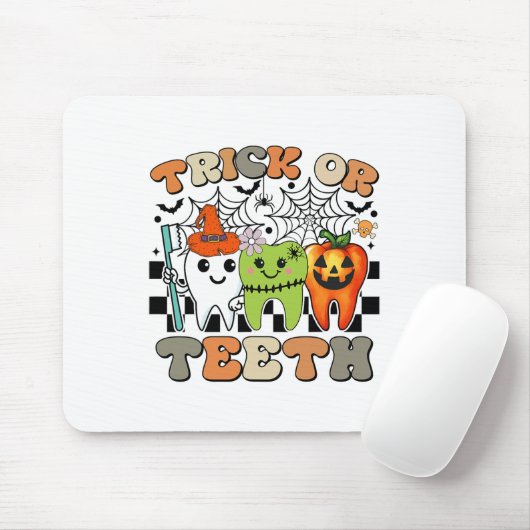Funny Trick oder Zähne Halloween Zahnarzt oder Mousepad (Mit Mouse)