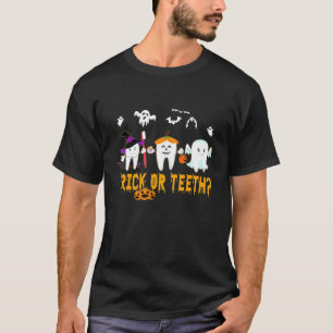 Funny Trick or Teeth Dentist Halloween Kostüm Den T-Shirt