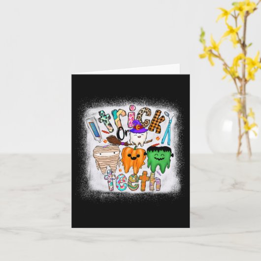 Funny Trick or zeth Dental Istant Dentist Hallowe Karte (Gelbe Blume)