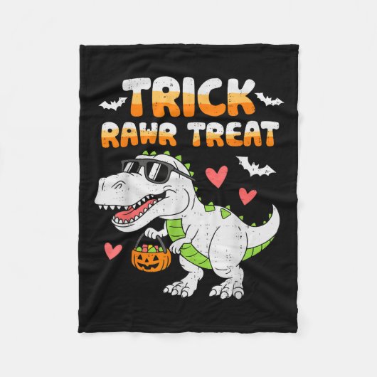Funny Trick Rawr Leckerei Dinosaur T Rex Halloween Fleecedecke (Vorderseite)