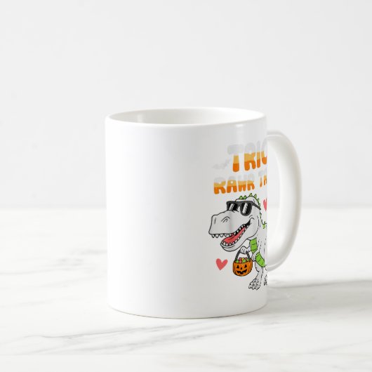 Funny Trick Rawr Leckerei Dinosaur T Rex Halloween Kaffeetasse (VorderseiteRechts)