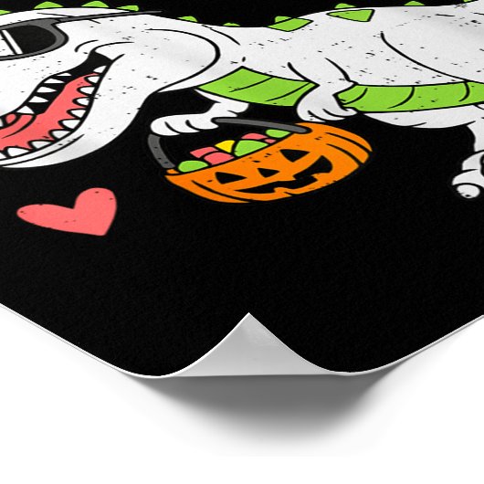 Funny Trick Rawr Leckerei Dinosaur T Rex Halloween Poster (Ecke)