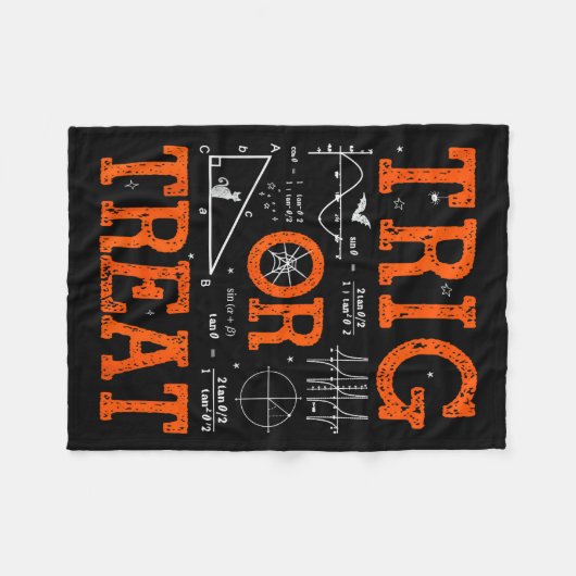 Funny Trig Or Treat Trigonometry Math Teacher Hall Fleecedecke (Vorderseite (Horizontal))