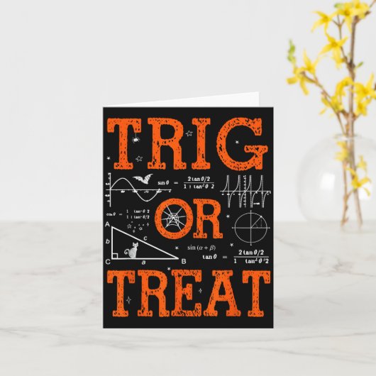 Funny Trig Or Treat Trigonometry Math Teacher Hall Karte (Gelbe Blume)