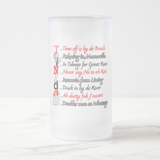 Funny Trini Beschreibung 3 Mattierte Tasse (Mittel)