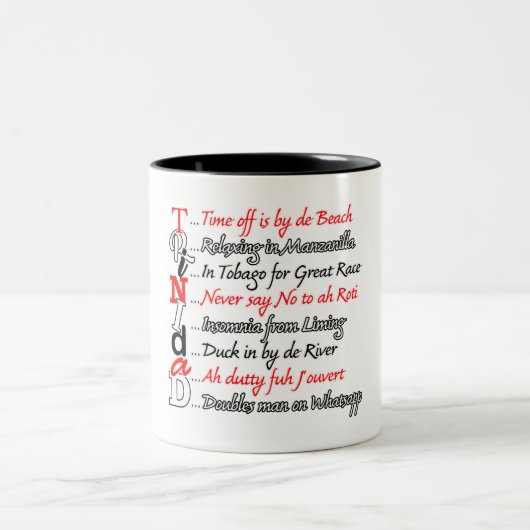 Funny Trini Beschreibung 3 Souvenir Tasse (Mittel)
