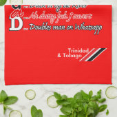 Funny Trini Description 3 Geschirrtuch (Gefaltet)