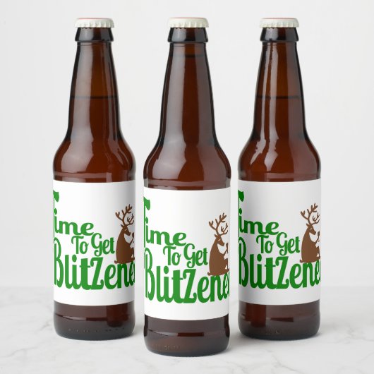 Funny trinken Rentier Feier Bierflaschenetikett (Flaschen)