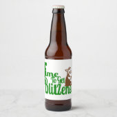 Funny trinken Rentier Feier Bierflaschenetikett (Vorderseite)