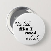 Funny trinken Typografie Spaß Weingeschenk Spaß Wi Button (Vorne & Hinten)