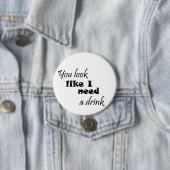 Funny trinken Typografie Spaß Weingeschenk Spaß Wi Button (Beispiel)