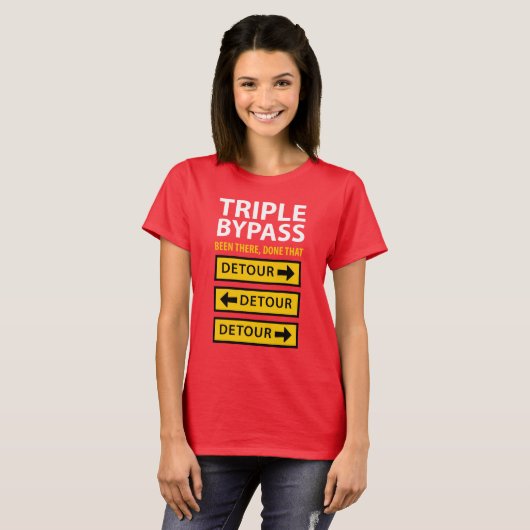 Funny Triple Bypass Herz Operation Survivor T-Shirt (Vorne ganz)
