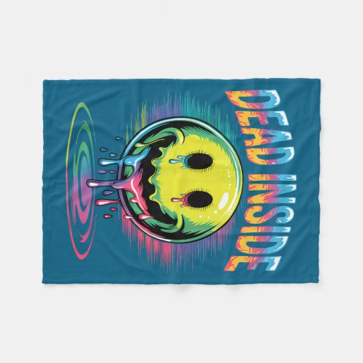 Funny Trippy Dead Inside Quote Sarcasm Meme Gothic Fleecedecke (Vorderseite (Horizontal))
