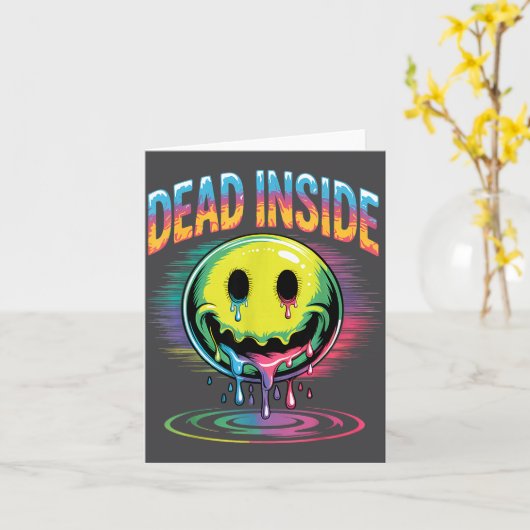 Funny Trippy Dead Inside Quote Sarcasm Meme Gothic Karte (Gelbe Blume)