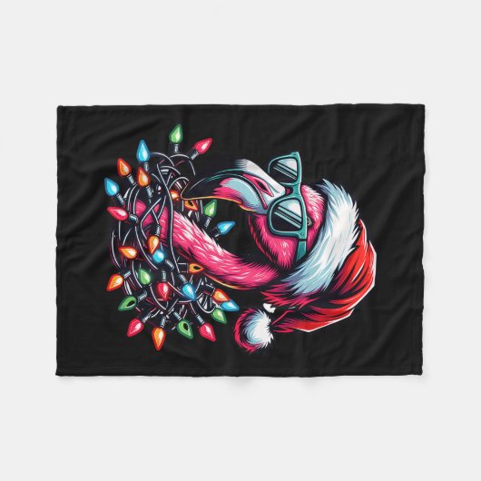 Funny Trocal Nk Flamingo Weihnachten im Juli Hawai Fleecedecke (Vorderseite (Horizontal))