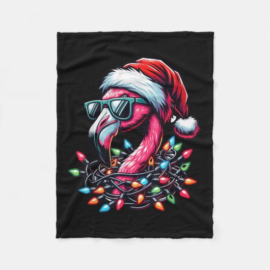 Funny Trocal Nk Flamingo Weihnachten im Juli Hawai Fleecedecke (Vorderseite)