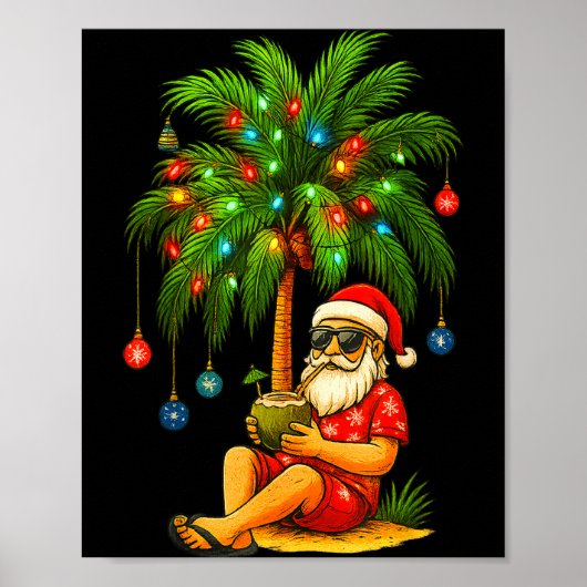 Funny Trocal Santa Christmas Tree For Men Women Ki Poster (Vorne)