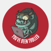 Funny Troll Sie wurden getupft Laptop-Cartoon Runder Aufkleber (Vorderseite)
