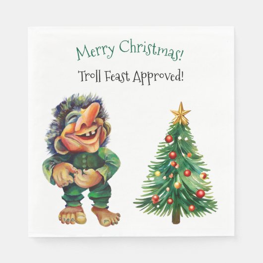 Funny Troll Weihnachts-Party Skandinavier Stil Serviette (Vorderseite)