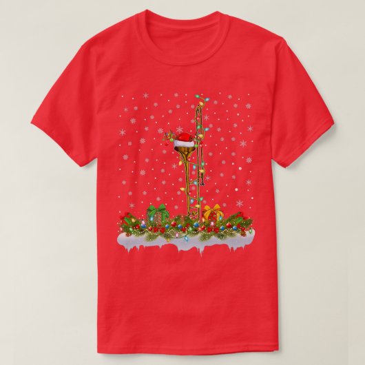 Funny Trombone Music Lover Matching Santa Trombone T-Shirt (Design vorne)
