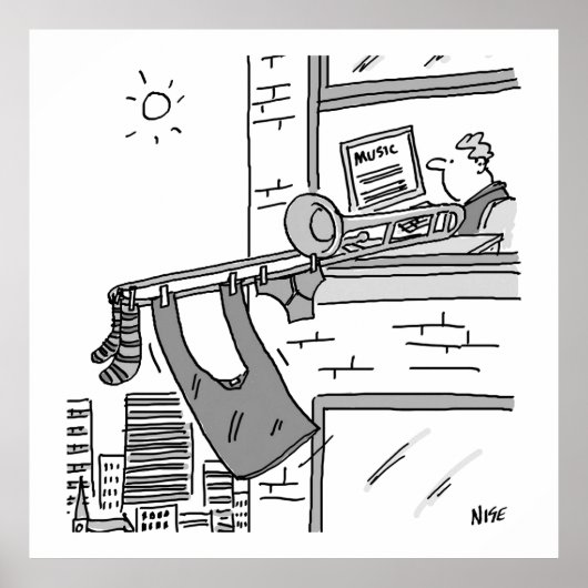 Funny Trombone Player Musician Poster (Vorne)