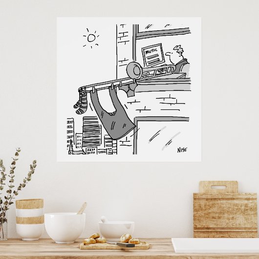 Funny Trombone Player Musician Poster (Küche)