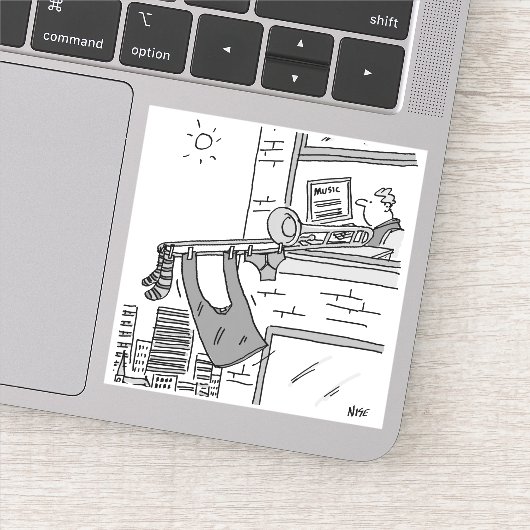 Funny Trombone Player Musiker Aufkleber (Detail)