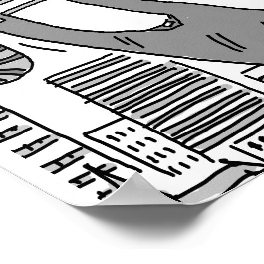 Funny Trombone Player Musiker Poster (Ecke)