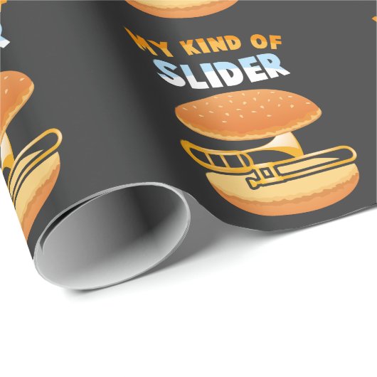 Funny Trombone Player Slider Musiker Trombonist Geschenkpapier (Rolleneckpunkt)