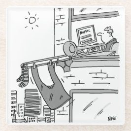 Funny Trombone Player. Trombonist Glasuntersetzer