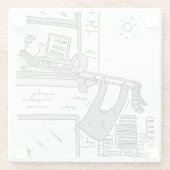 Funny Trombone Player. Trombonist Glasuntersetzer (Rückseite)