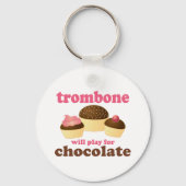 Funny Trombone spielt für Schokolade Schlüsselanhänger (Vorderseite)