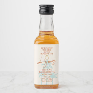 Funny Tropical Bachelorette Weekend Mini Alkoholflaschenetikett