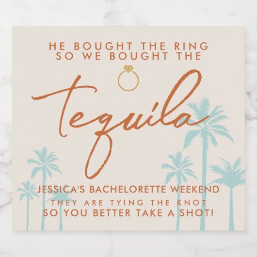 Funny Tropical Bachelorette Wochenende Alkoholflaschenetikett (Einzelnes Label)