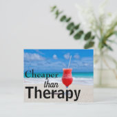 Funny Tropical Beach Foto Typografie Postkarte (Stehend Vorderseite)