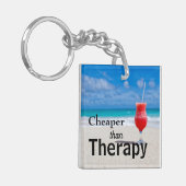 Funny Tropical Beach Foto Typografie Schlüsselanhänger (Vorderseite links)