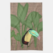 Funny Tropical Bird Banana Foliage Geschirrtuch (Vertikal)