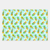 Funny Tropical Christmas Pineapples Geschenkpapier Set (Vorderseite 3)