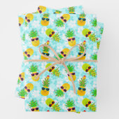 Funny Tropical Christmas Pineapples Geschenkpapier Set (Beispiel)