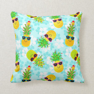 Funny Tropical Christmas Pineapples Kissen
